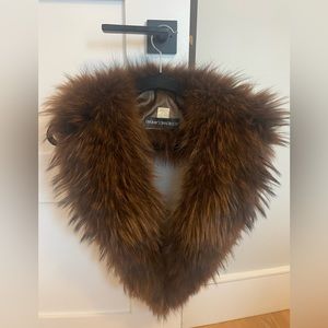Adrienne Landau Racoon Fur Collar Wrap